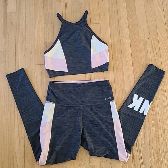 VS Pink Sports Top and Leggings Set - Picture 1 of 6